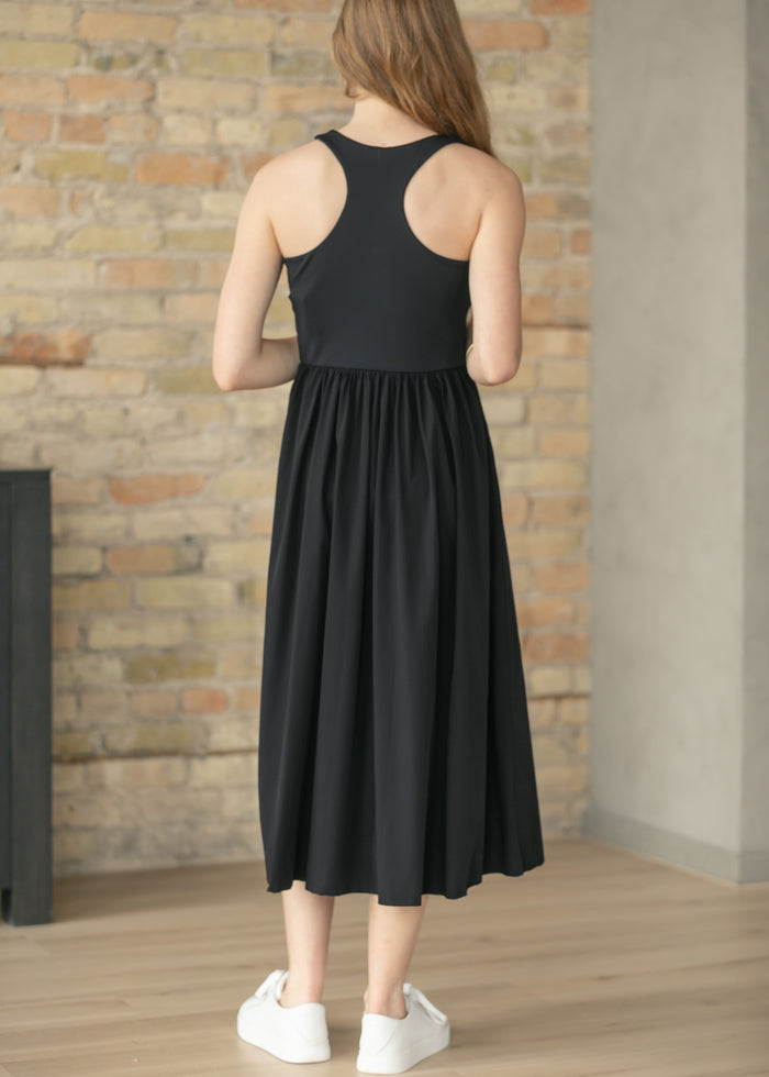 Black BreezeEase Rib Tank Midi Dress - FINAL SALE FF Dresses