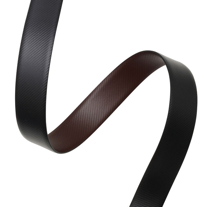 Black & Brown Carbon Patterned Leather Belt - Strap Only