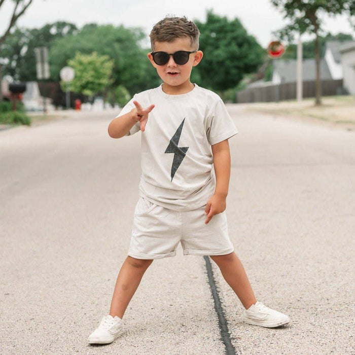 Boys Clothes Greige Acid Wash Spark Tee - USA Made