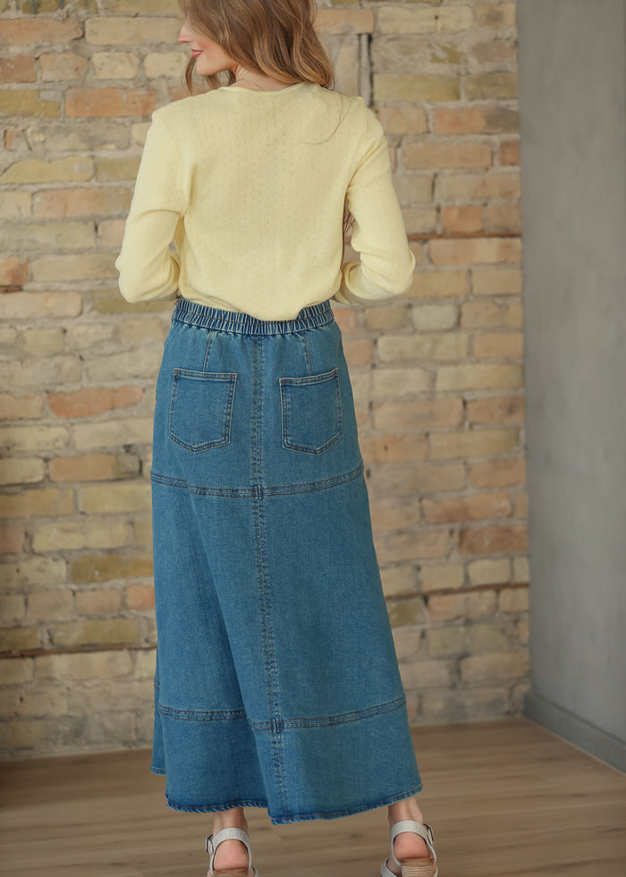 Cross Stitch A line Denim Skirt FF Skirts