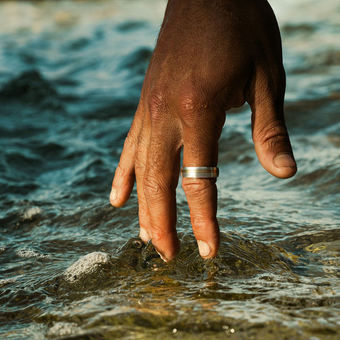 Cudworth Two-tone single strip Stainless Steel Ring