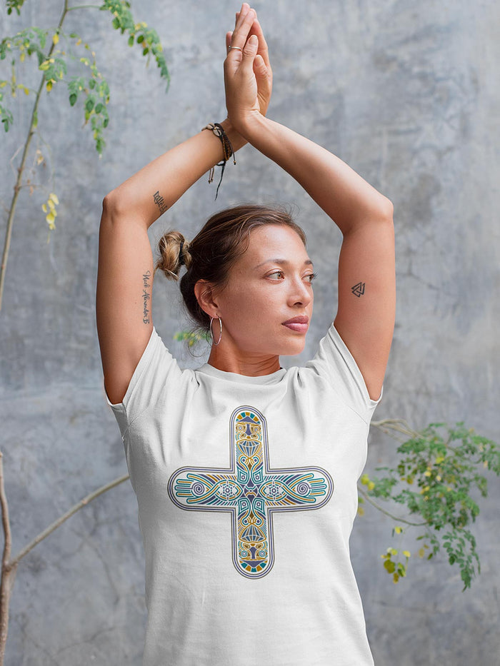 Decross Short - Sleeve Women T-Shirt - White - Made to order - symbolika