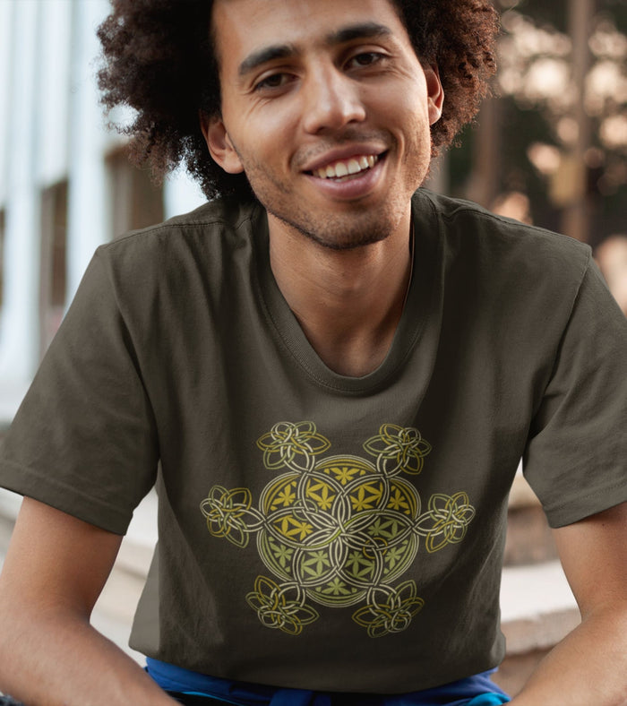 Flower of Life YinYang T-Shirt Choice of Colors — Image 4 by Symbolika