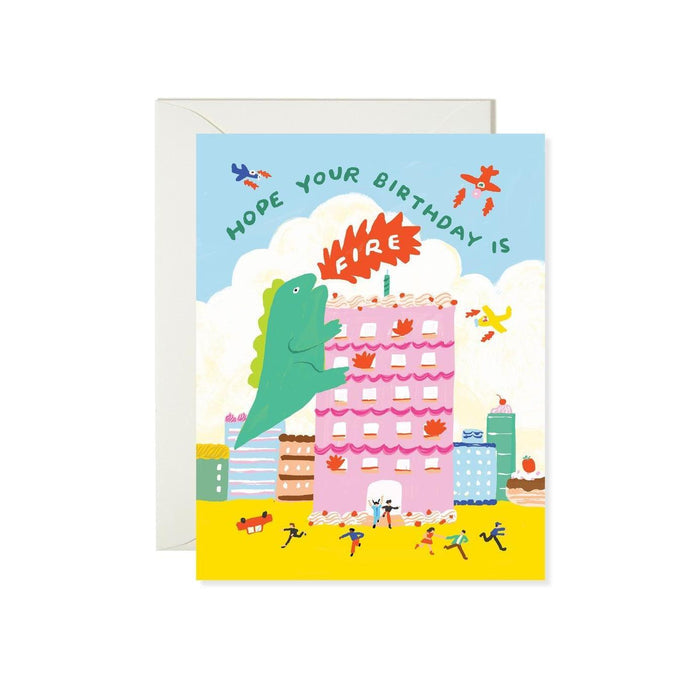 Godzilla Fire Birthday Card