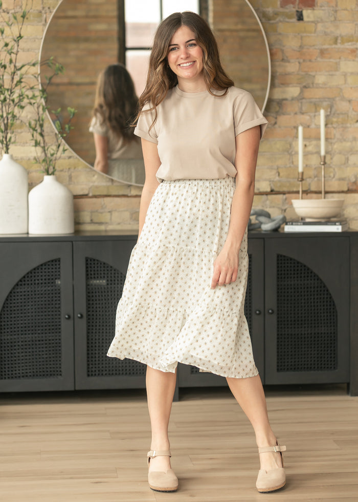 Harlow Tiered Vintage Floral Midi Skirt IC Skirts