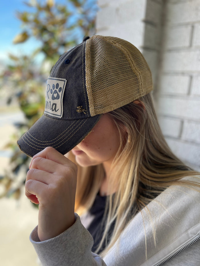 Hat - Fur Mama Navy Blue