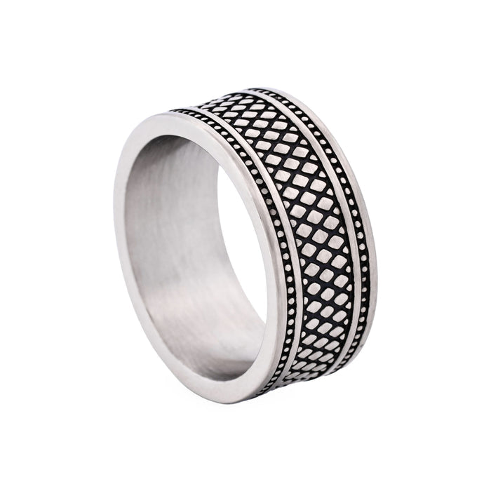 Ion Plated Antique Gunmetal Stainless Steel Ring