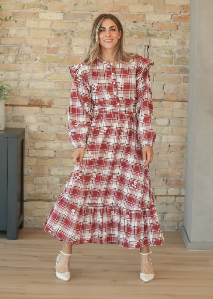 Long Sleeve Ruffle Detail Maxi Dress FF Dresses