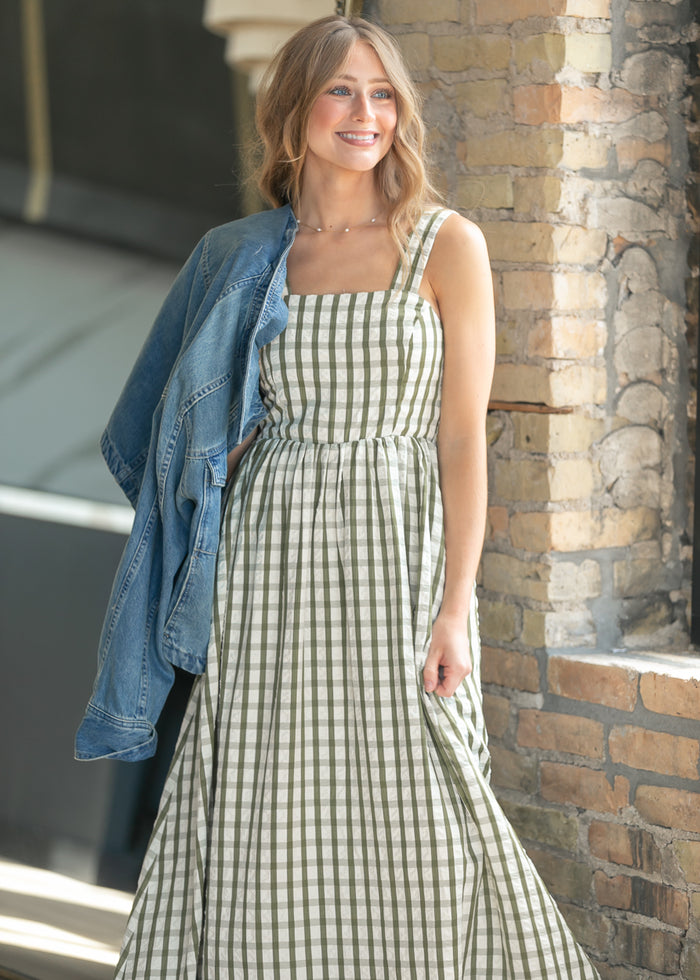 Marquee Sweet Pea Gingham Maxi Dress FF Dresses