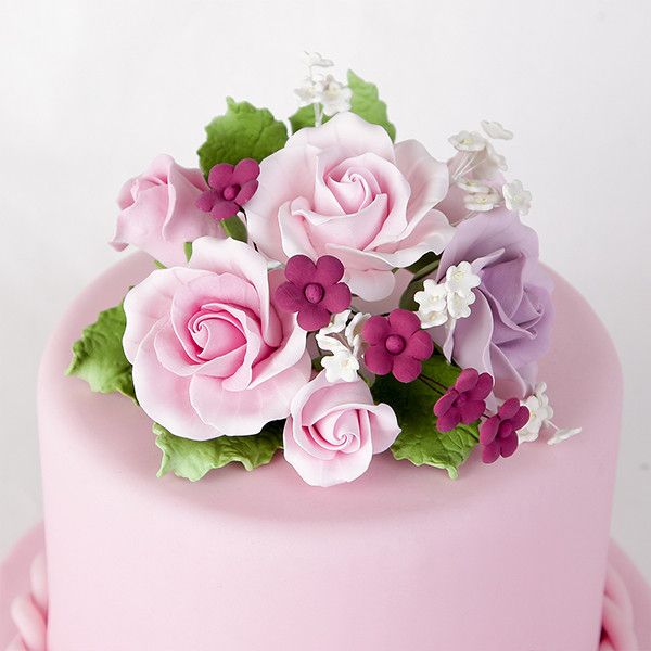 Medium Garden Rose Toppers - Pink