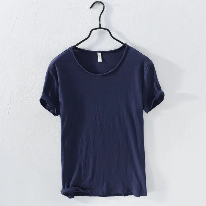 Mens Lightweight Breathable Slim-fit O-Neck Casual T-shirt Royal