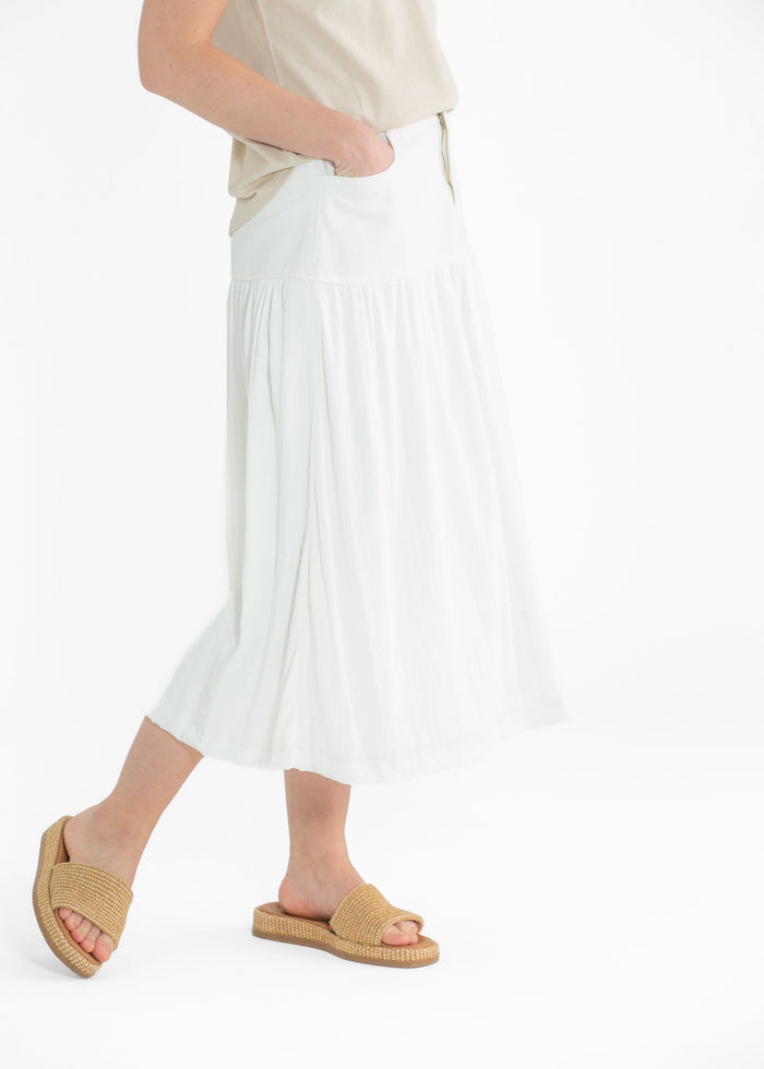 Mix Media Denim Midi Skirt FF Skirts