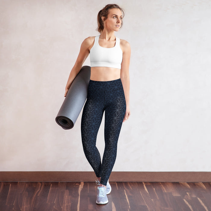 Moonlight Snaxagons Yoga Leggings – Flowing Hexagon Tessellation - symbolika