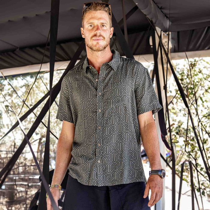 MORCELS Half Sleeve Button Up Shirt - symbolika