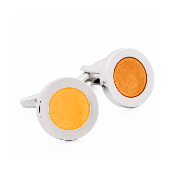Orange Enamel Cufflinks