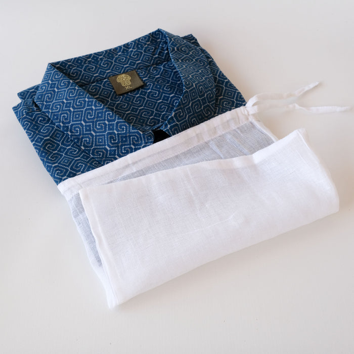 Shipibo Conibo Blue Half Sleeve Button Up Shirt - symbolika