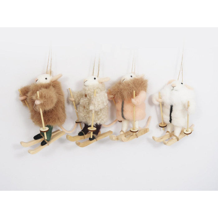 Skiing Mouse Ornament | Assorted