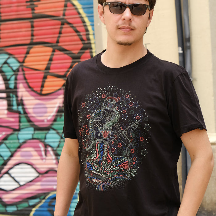 Song Weaving T-Shirt Black — Image 8 by Symbolika