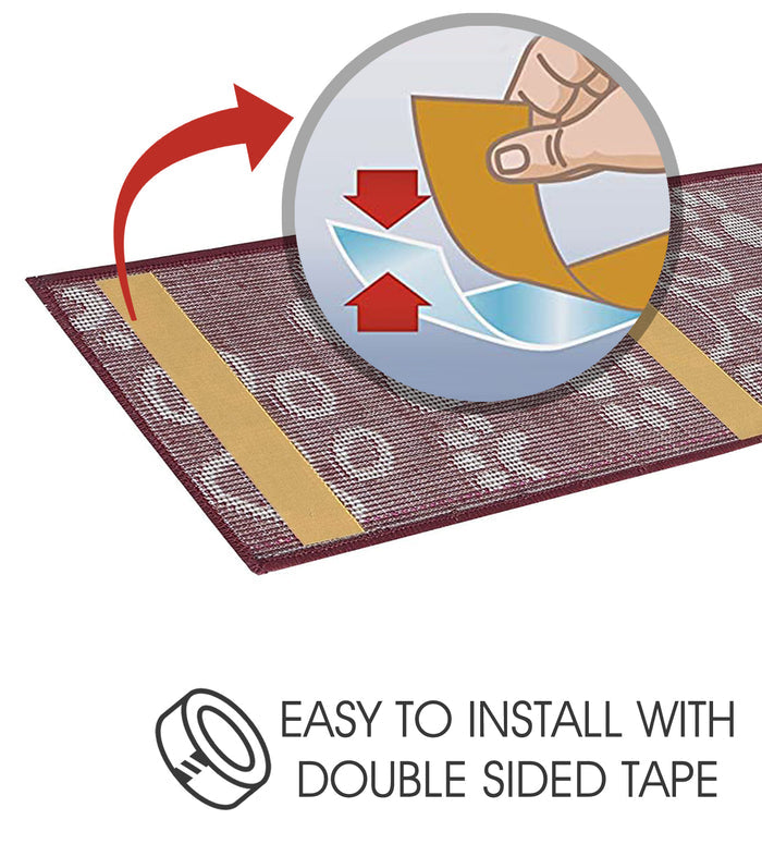 Stair Treads Rug 9"x28" Paw Collection | Red & White