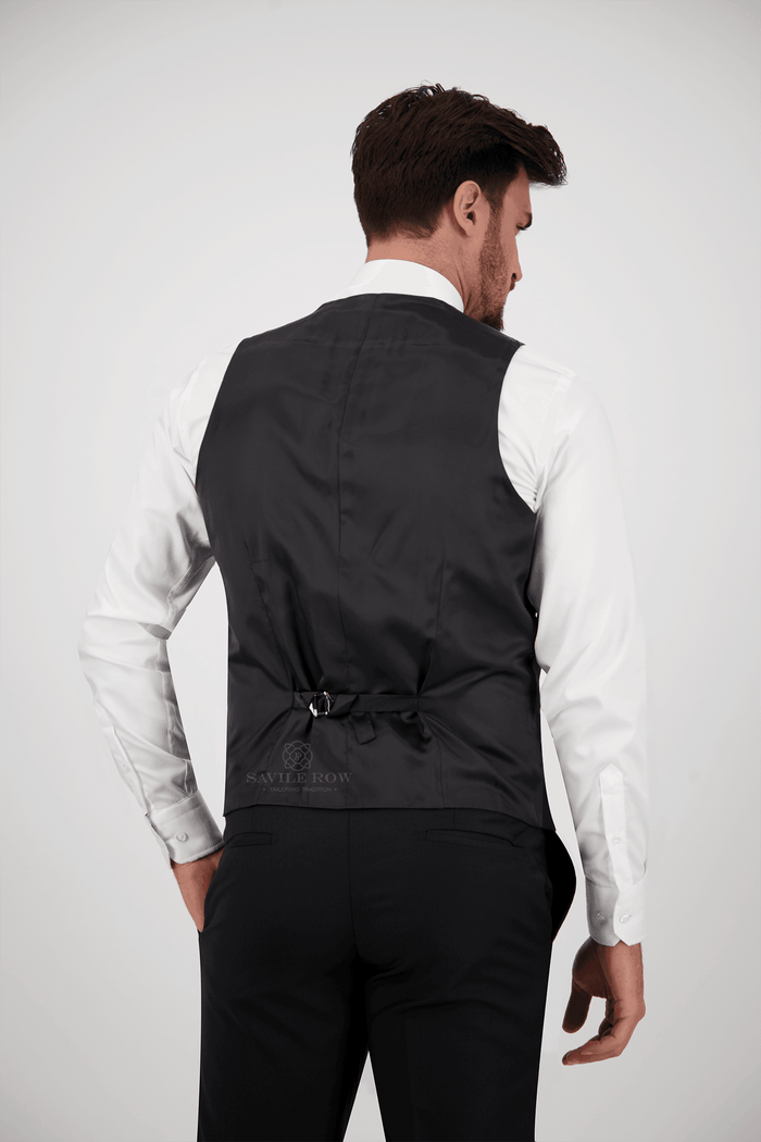 X9 Black Saul Waist Coat - Harrys for Menswear