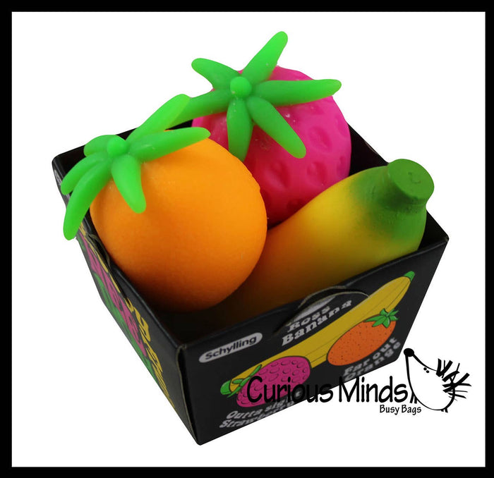 1 BOX Nee Doh Fruit Basket Soft Fluff- Filled Squeeze Stress