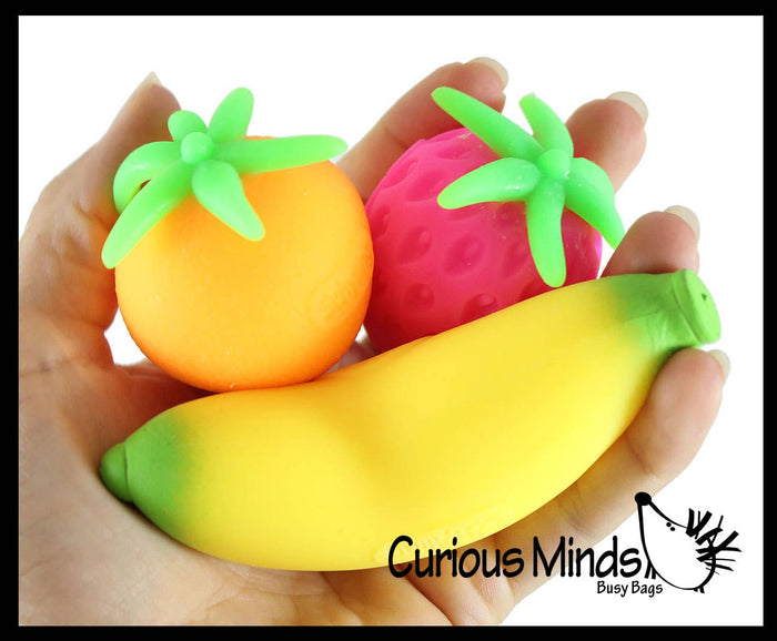 1 BOX Nee Doh Fruit Basket Soft Fluff- Filled Squeeze Stress