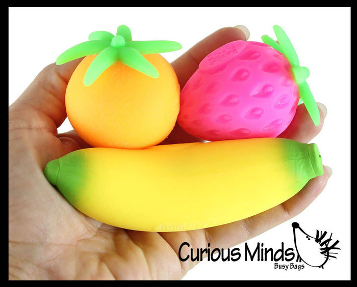 1 BOX Nee Doh Fruit Basket Soft Fluff- Filled Squeeze Stress