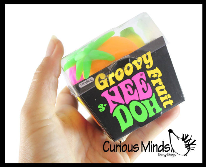 1 BOX Nee Doh Fruit Basket Soft Fluff- Filled Squeeze Stress