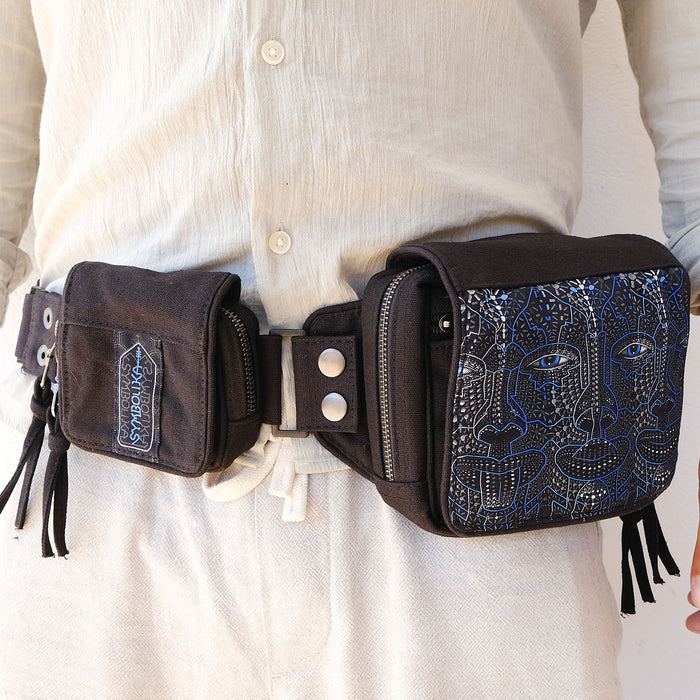 4th Dimension Belt Bag — Geometric Face Art Belt Bag - Back View by Symbolika
