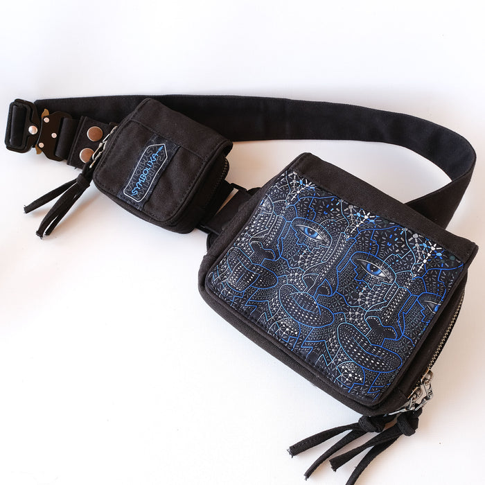 4th Dimension Belt Bag — Geometric Face Art - Sacred Geometry Design Detail by Symbolika