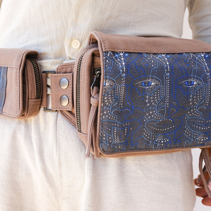 4th Dimension Belt Bag — Interdimensional Being Art Belt Bag - Front View by Symbolika
