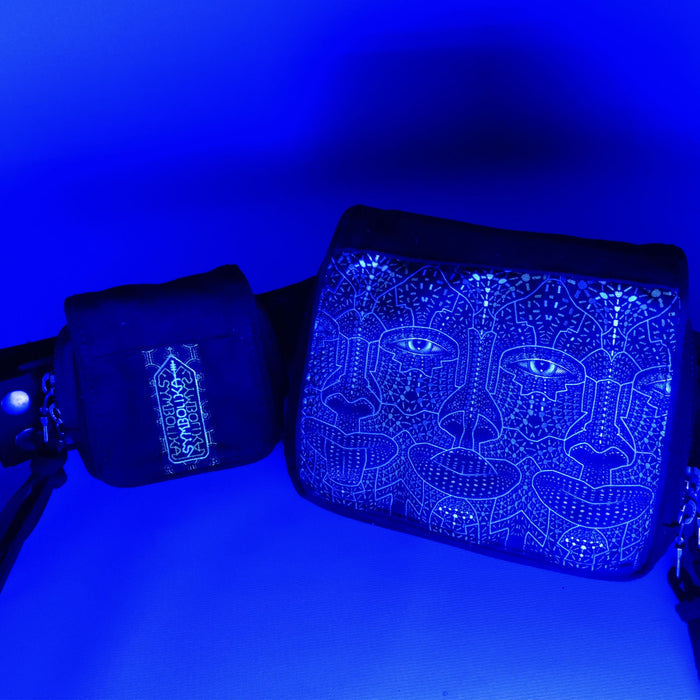 4th Dimension Belt Bag — Interdimensional Being Art Belt Bag - Detail Close-Up by Symbolika