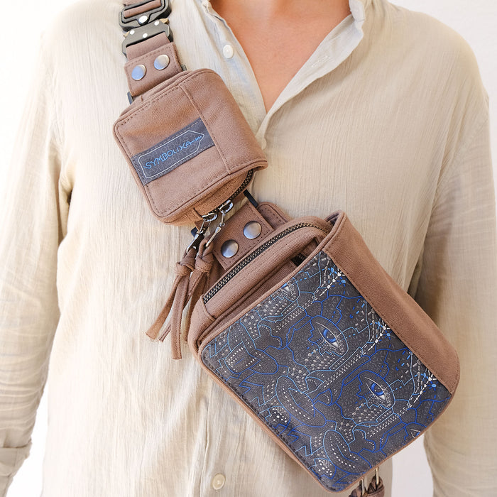 4th Dimension Belt Bag — Interdimensional Being Art Belt Bag - Back View by Symbolika