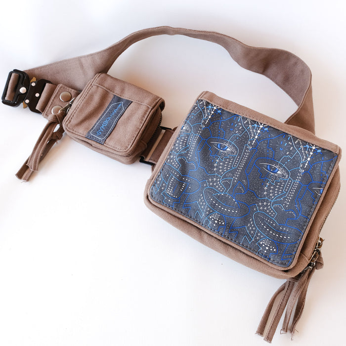 4th Dimension Belt Bag — Interdimensional Being Art Psychedelic Art Print on Black T-Shirt by Symbolika