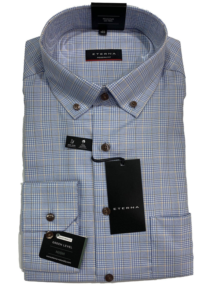 8164M - 12 Modern Fit - Blue Check - Harrys for Menswear