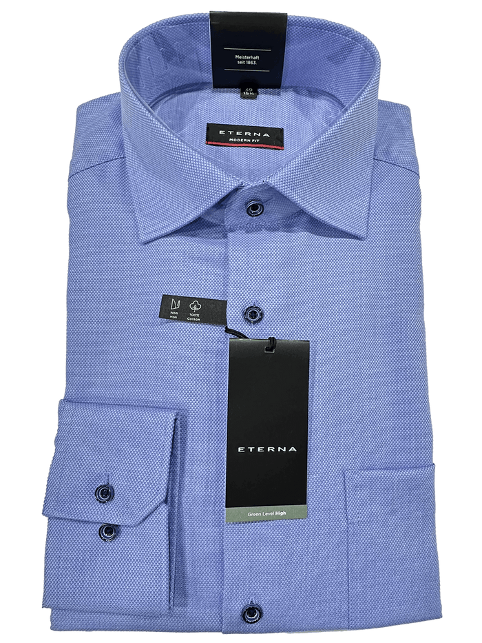 8183/13 Blue Business L/S Modern Fit Shirt - Harrys for Menswear