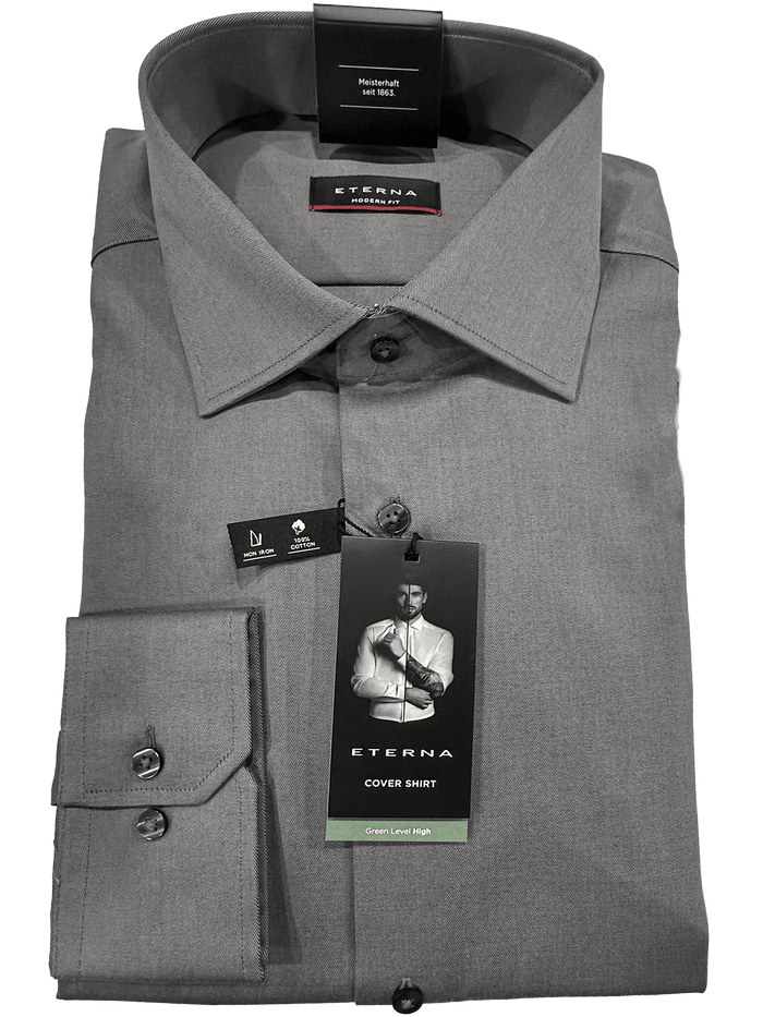 8817/35 Dark - Grey Business L/S Modern Fit Shirt - Harrys for Menswear