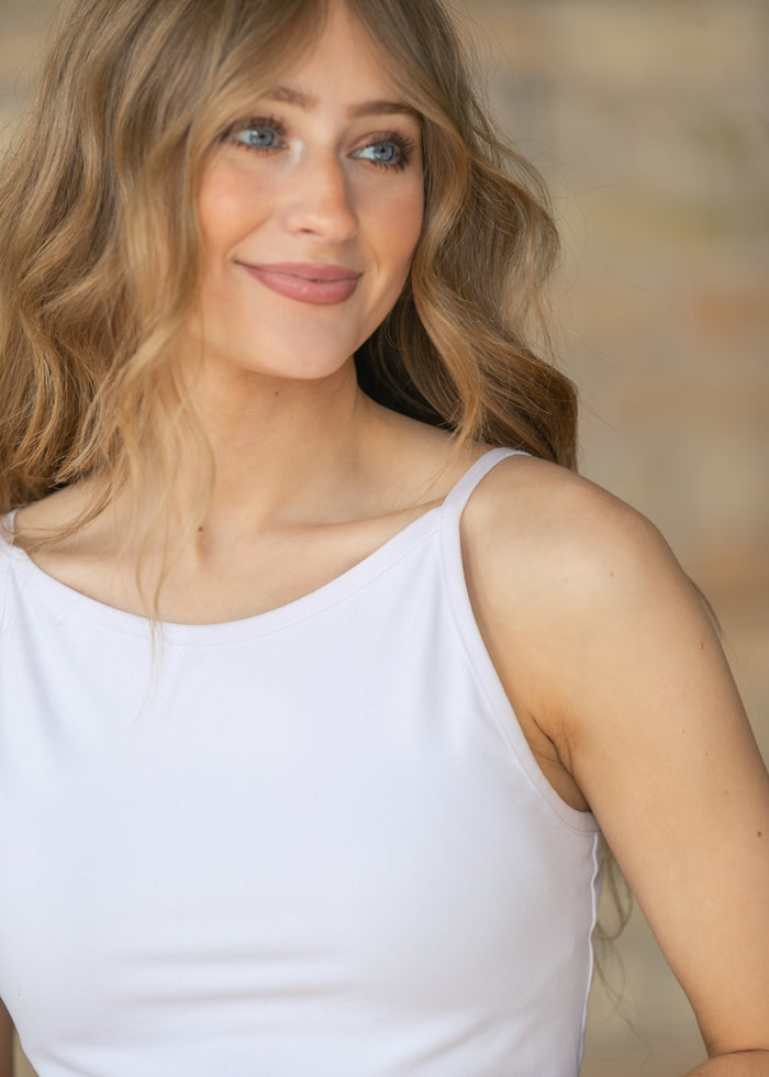 Adjustable White Layering Cami IC Tops