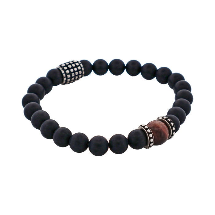 Agate Red Tiger Eye Bead Bracelet
