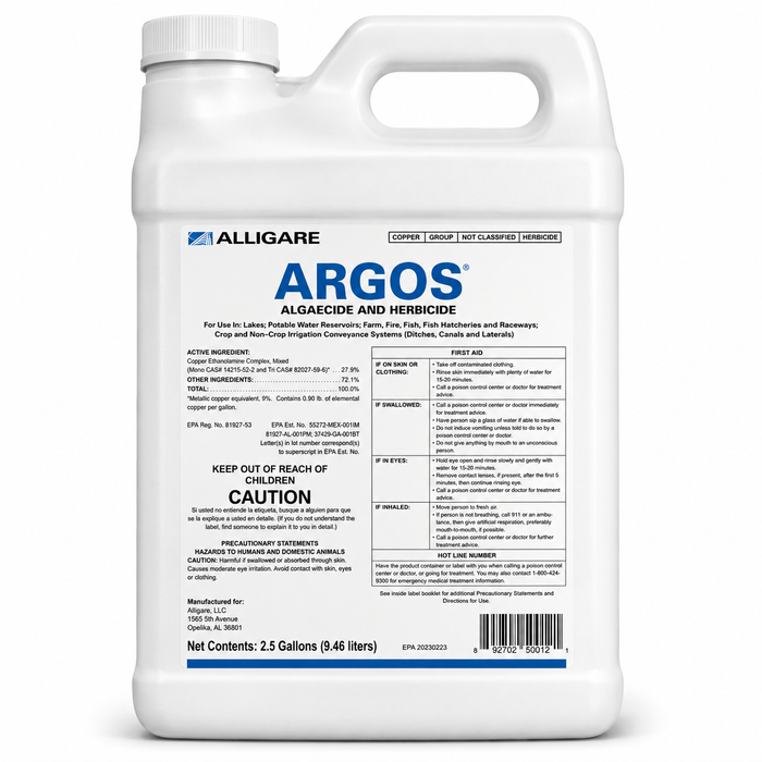 Alligare Argos Liquid Copper Algaecide & Aquatic Weed Control - 2.5 Gallons - Seed World