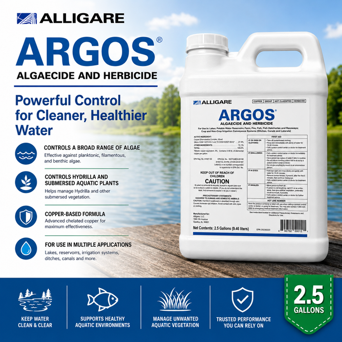 Alligare Argos Liquid Copper Algaecide & Aquatic Weed Control - 2.5 Gallons - Seed World