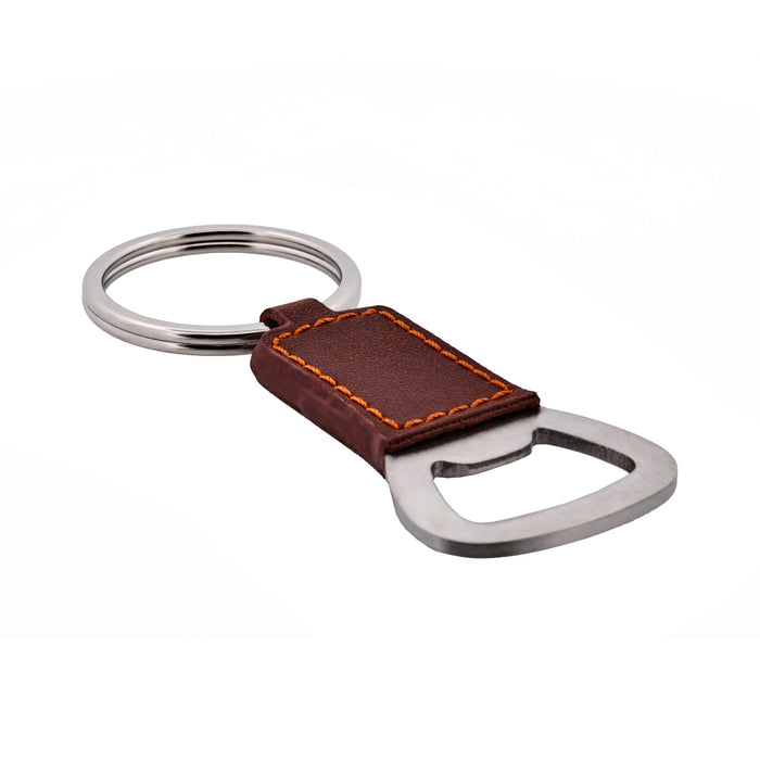 Alloy & Leather Key Ring & Bottle Opener