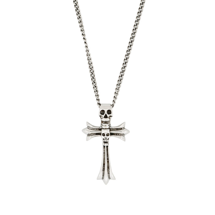 Alloy & Skull Cross Pendant & Chain