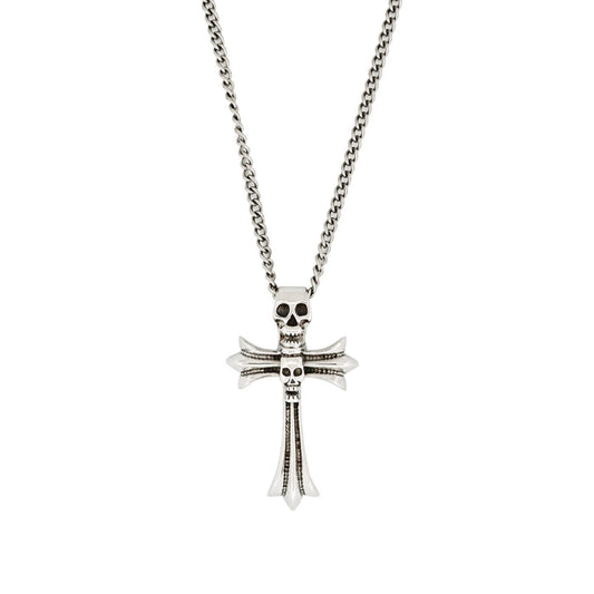 Alloy & Skull Cross Pendant & Chain