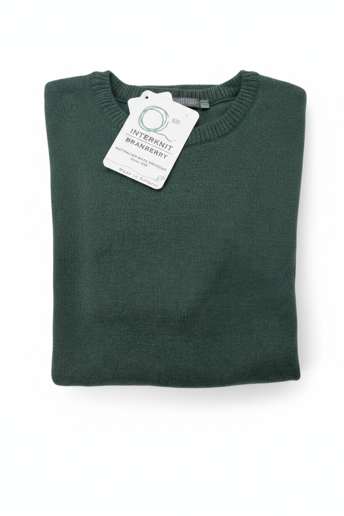 Interknit Angus Crew Neck Forest — Studio Back