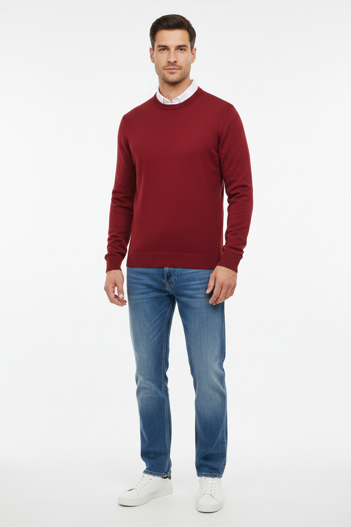 Branberry Angus Crew Neck Sangria — Studio Front
