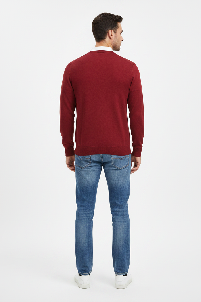 Branberry Angus Crew Neck Sangria — Studio Back
