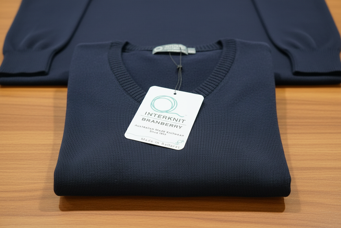 Branberry Angus V-Neck Navy — Banner