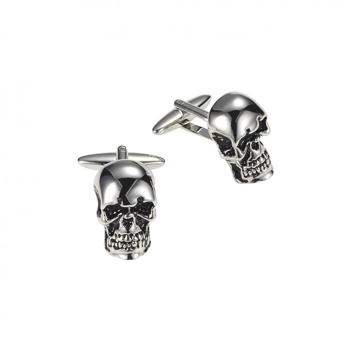 Antique Rhodium Plated Skull Cufflinks