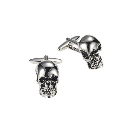 Antique Rhodium Plated Skull Cufflinks